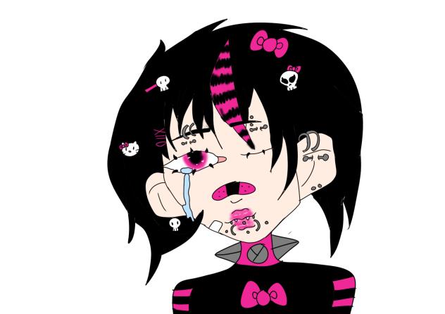 pink emo gurl with jellyartstyleUWU