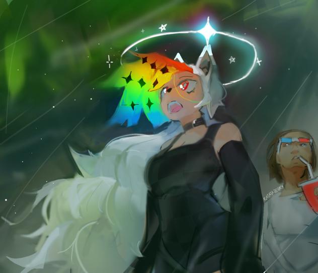 Showing my sparkle dog Oc weather