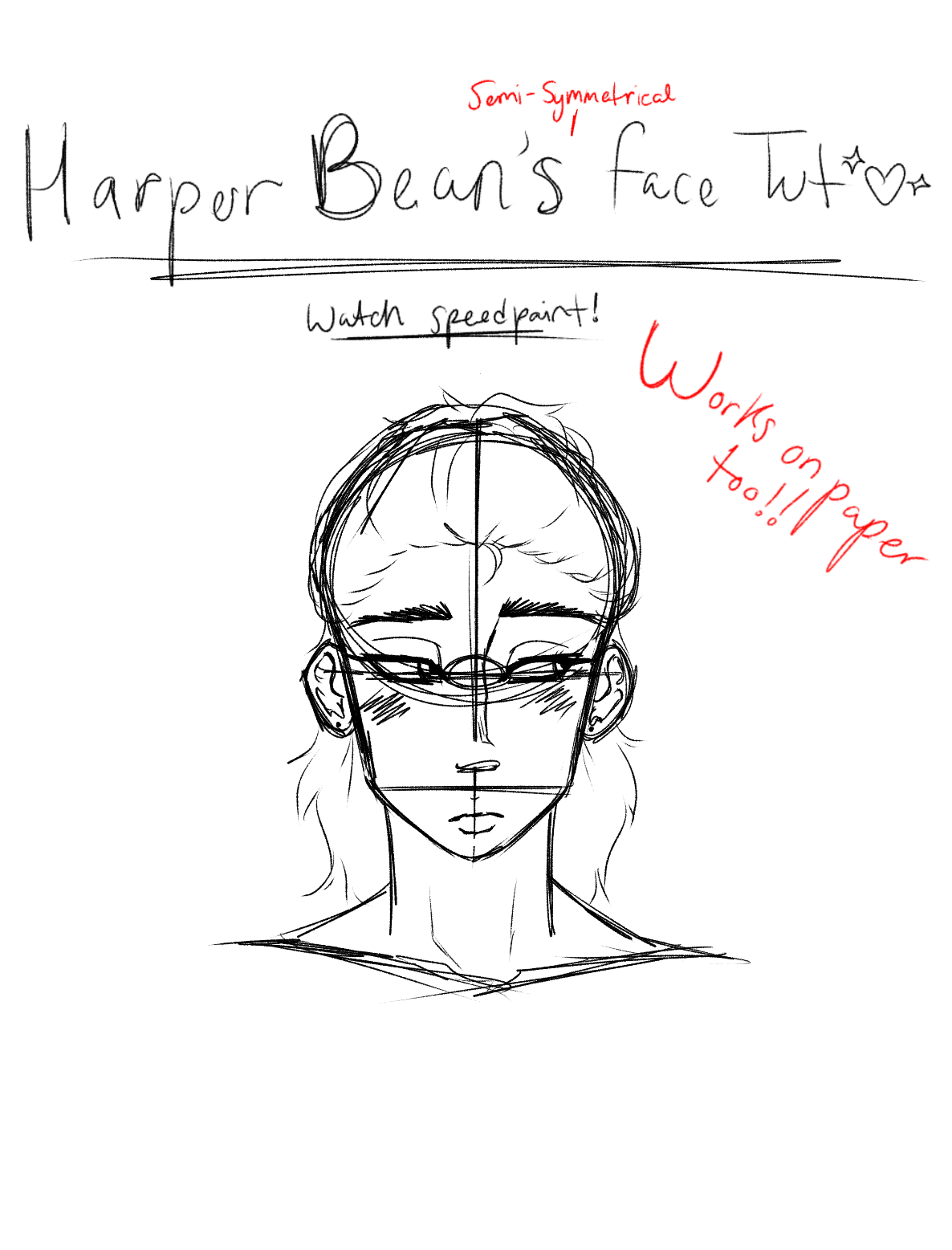 Semi symmetrical face tut - ibisPaint