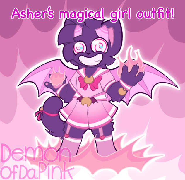 Asher’s magical girl outfit