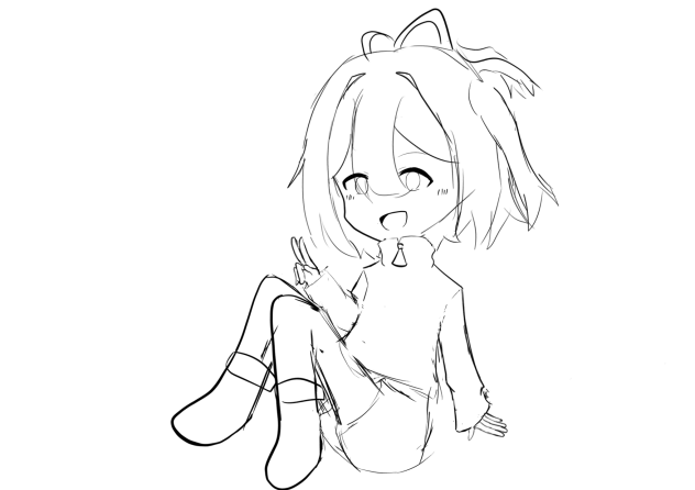 誕生日イラストの下書き