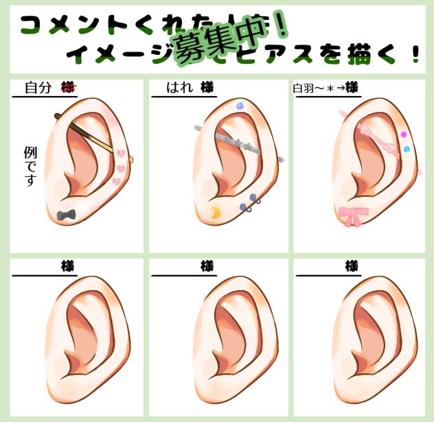 コメントくれた人をイメージしてピアスを描く！