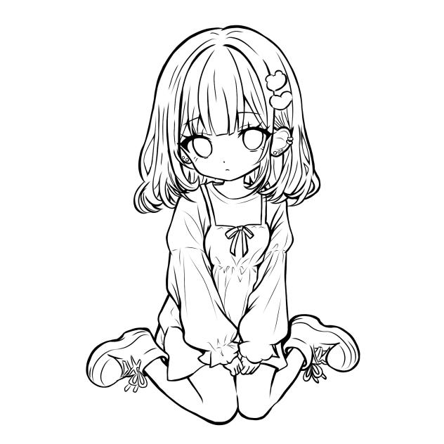 線画 ＊ 塗ってください ［90］