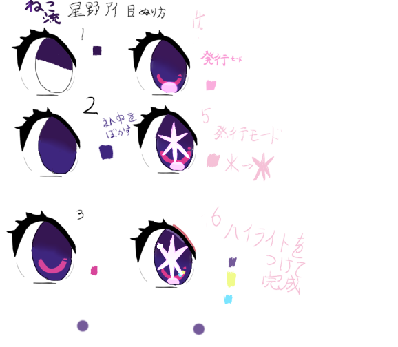 ねこ流　【推しの子】 星野愛　目　塗り方