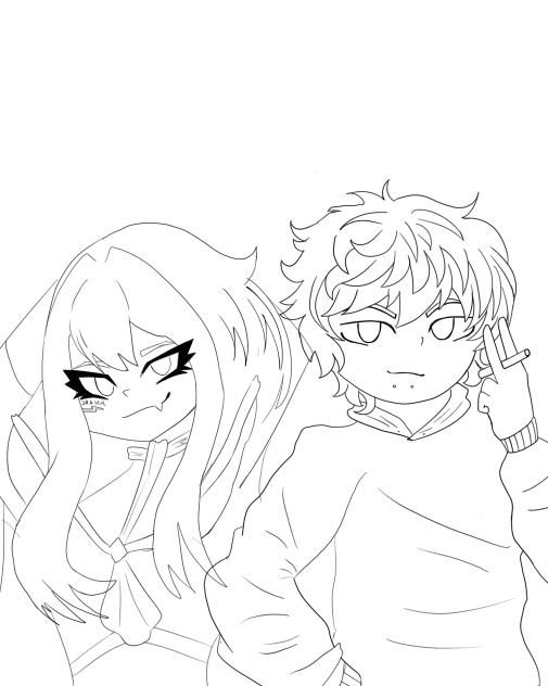 Shitty asteria and kets4eki lineart