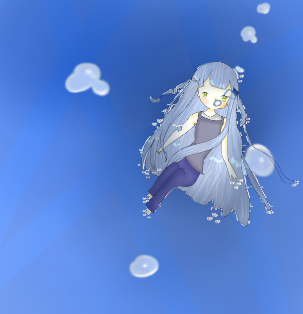 暗く深い海に1人消えてく