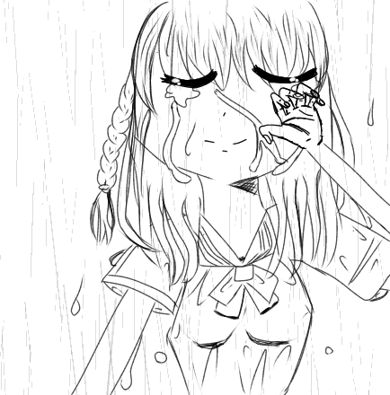 雨の日。(線画)