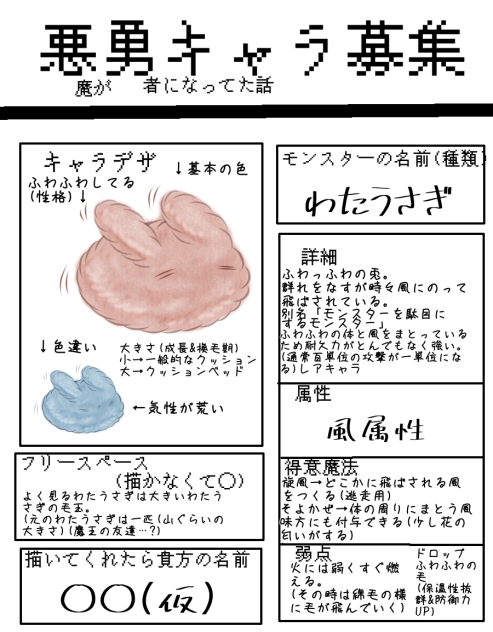 キャラ募集🐰