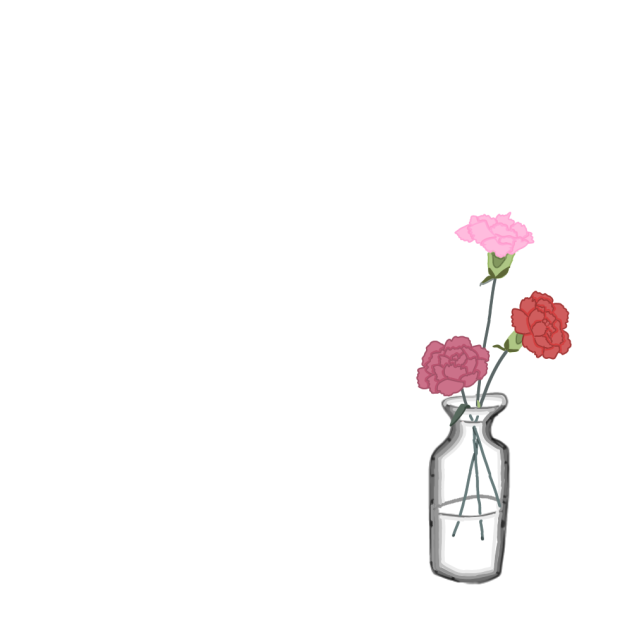 カーネーションと花瓶