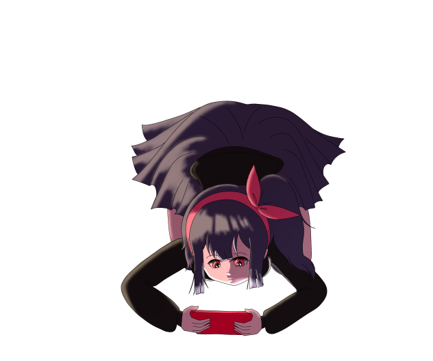 Scarlet playing on her phone