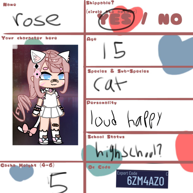 Whistera friends oc sheet