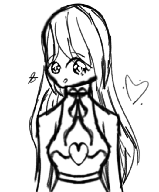 A Nice girl with sliky nice hair Sketch