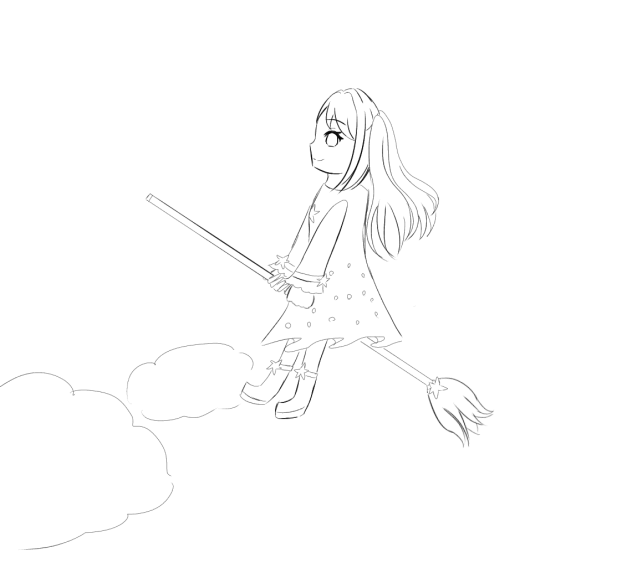 夜空の世界　線画