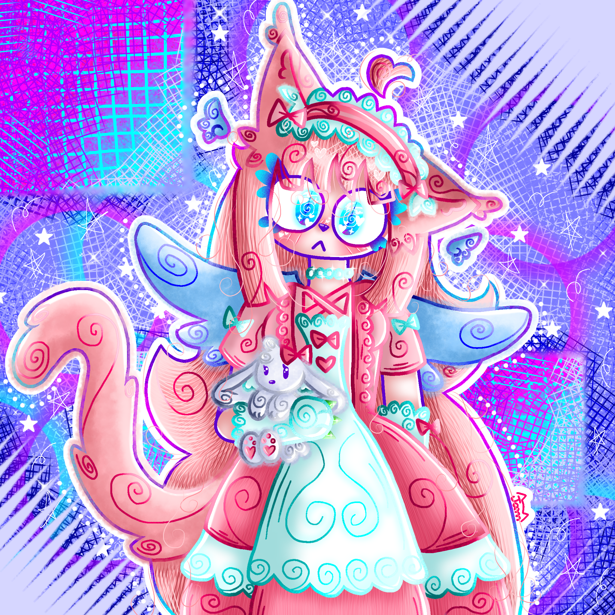 Fluffy Rabbit Oc Fluffy Bunny - Jammer (OC) - ibisPaint