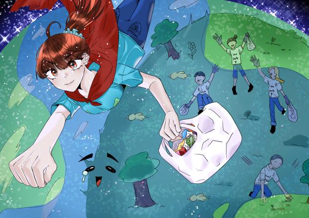 그림 대회 탈락 그림  (영어학원에서)