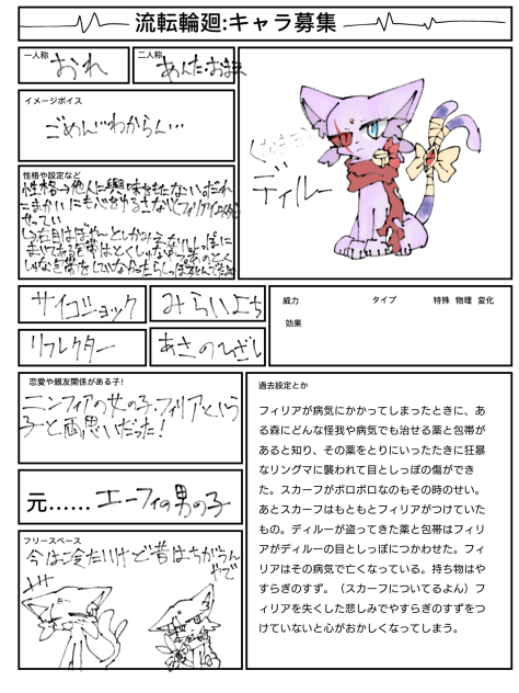 流転輪廻キャラ募