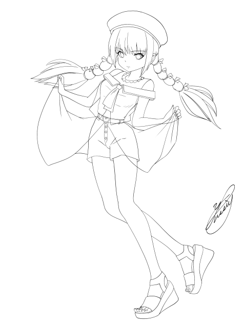 Midsummer Girl（線画）