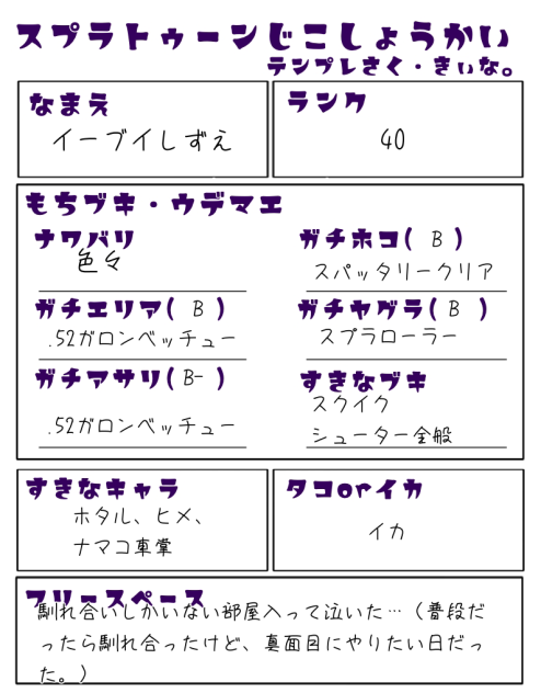 きぃな。さんのテンプレ！