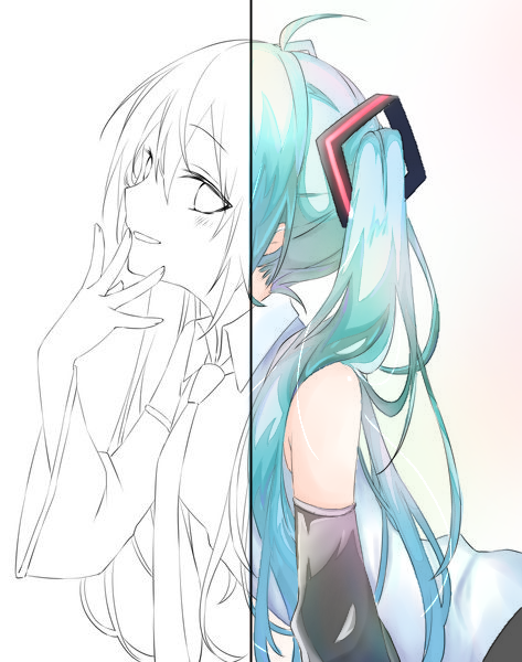 塗り絵 初音ミクちゃん