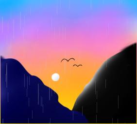 Sunset in the mountains - ibisPaint