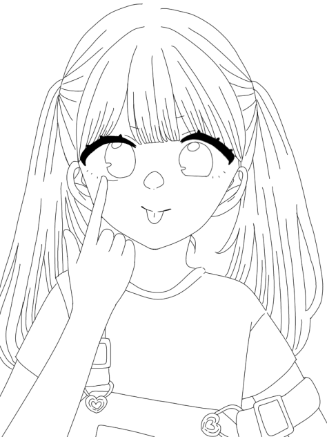 女の子の線画