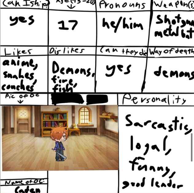 Character sheet 4 demon slayer