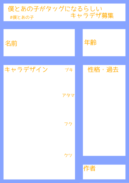 僕とあの子がタッグになるらしい　キャラ募集