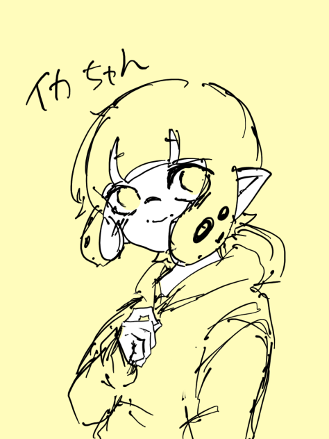 落書き　イカちゃん