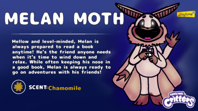 Melan Moth . Smiling Critters OC . 2