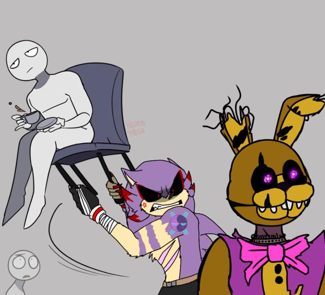 Angry guy with chair collab with Chaos