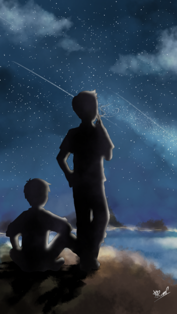 Sea at night - ibisPaint