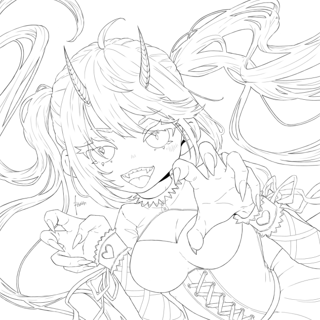 “Mischievous” Line drawing