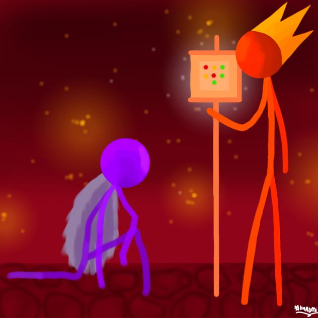 Alan Becker fanart-purple and King