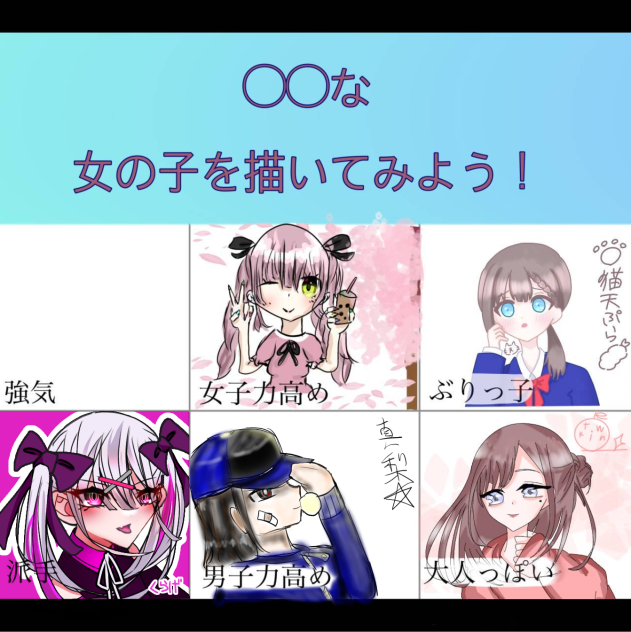 〇〇な女の子を描いてみよう！