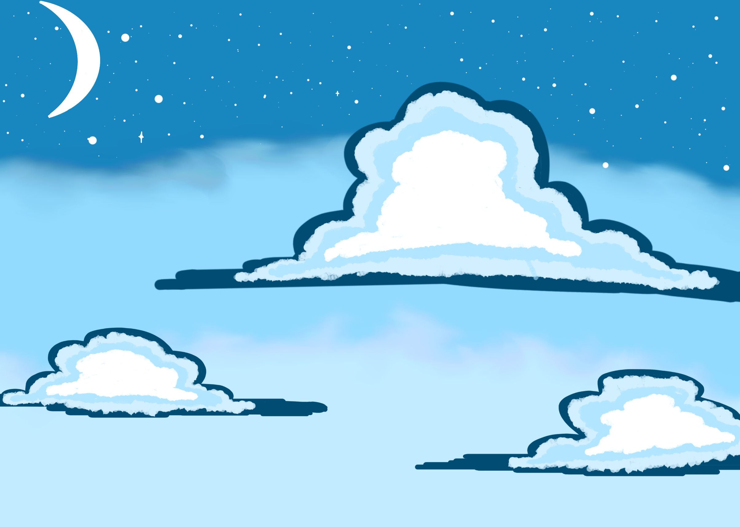 Fluffy Clouds - ibisPaint