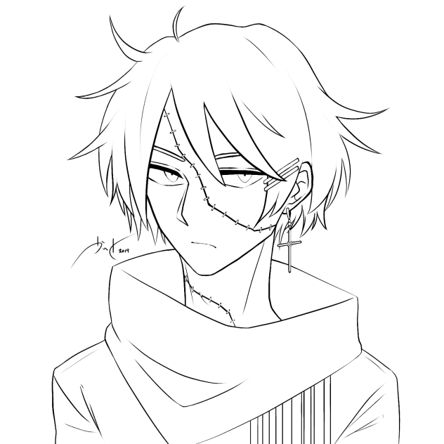 オリキャラ６（塗り絵）