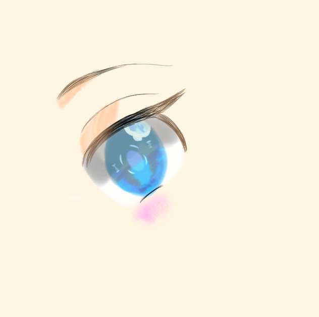 混色ペンでお目目