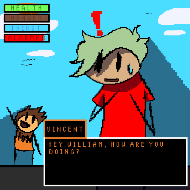William gets scared by Vincent