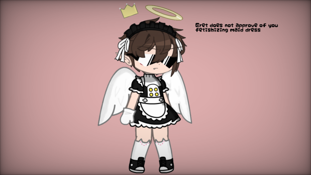 Eret in a maid dress