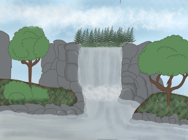 Waterfall Landscape Speedpaint - ibisPaint
