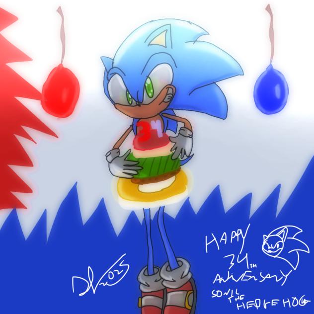 feliz 34 aniversário sonic