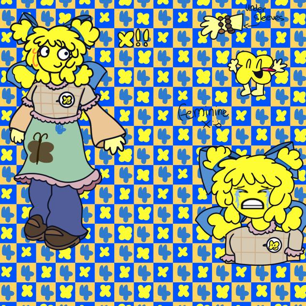 X gijinka ref sheet for meh!