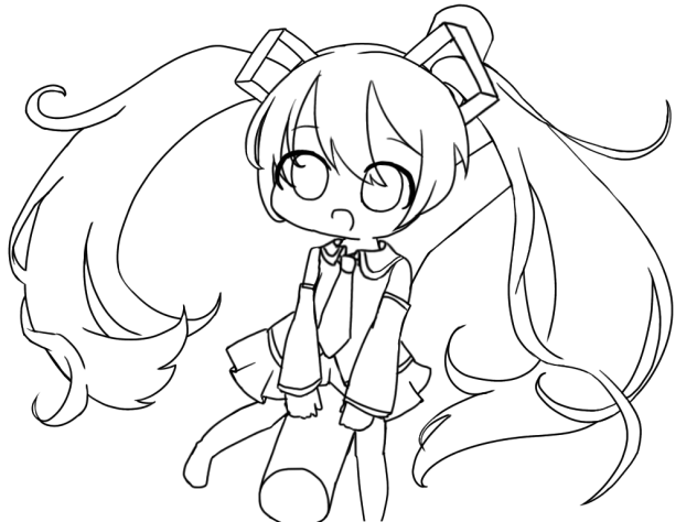 ミクの線画だよ！