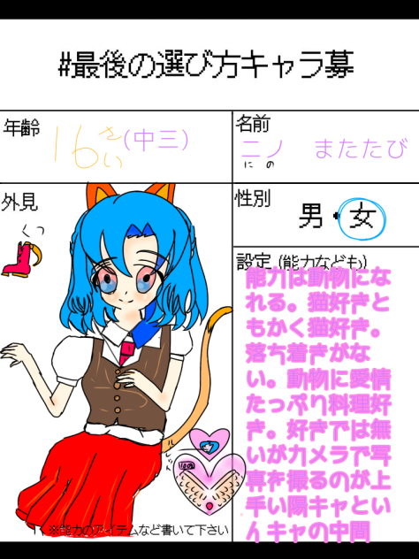 キャラ募