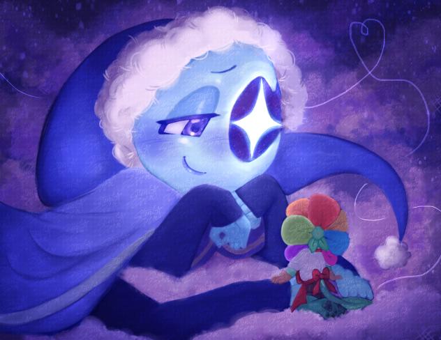 the flower and his luminescent companion