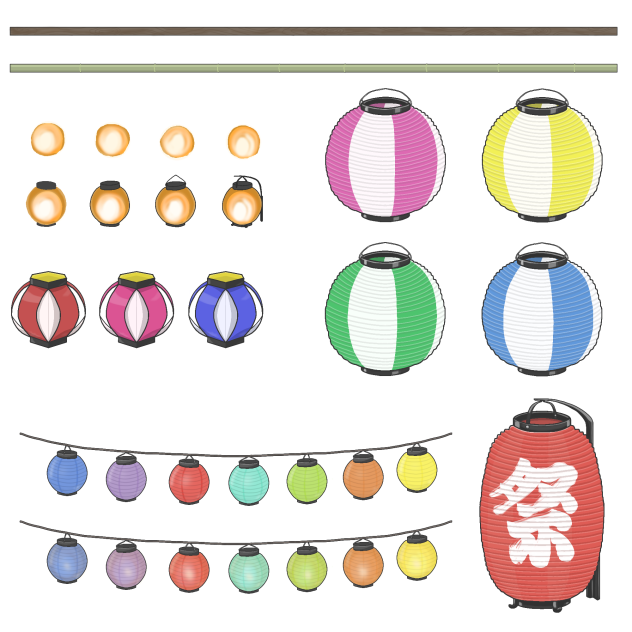 お祭りの提灯