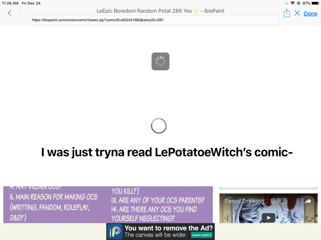 I was just tryna read his comic-