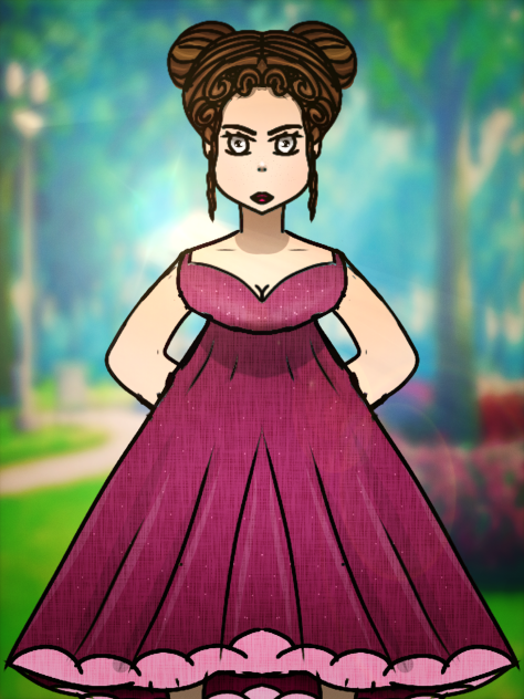 The girl with party dress