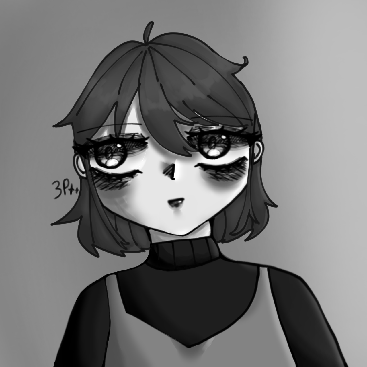 Чёрно-белый арт🧐 - ibisPaint