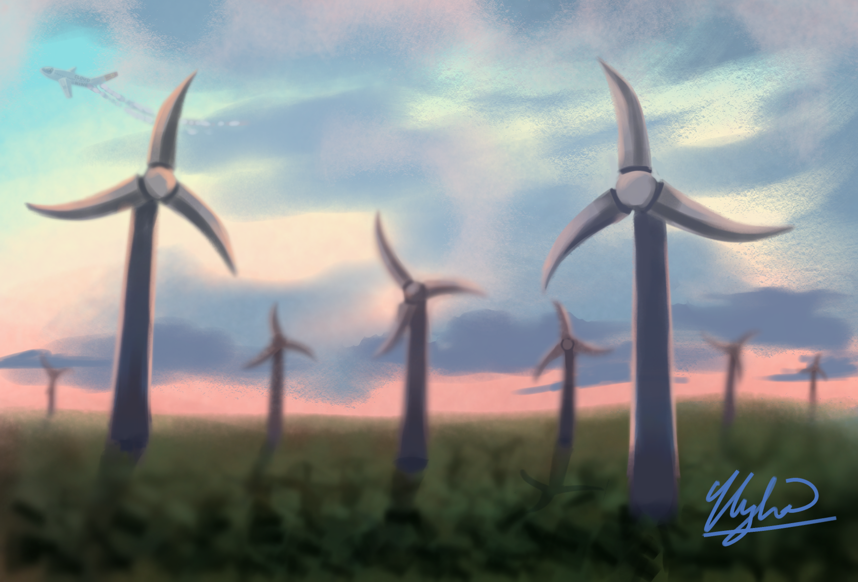Wind turbines - ibisPaint